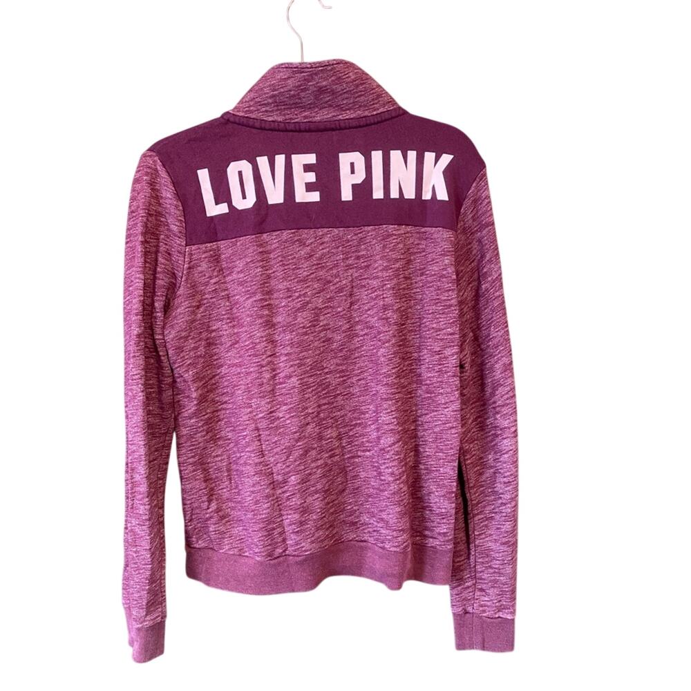Victorias Secret Pullover Womens Medium PINK Gym Lounge Athletic Stretch 1/4 Zip